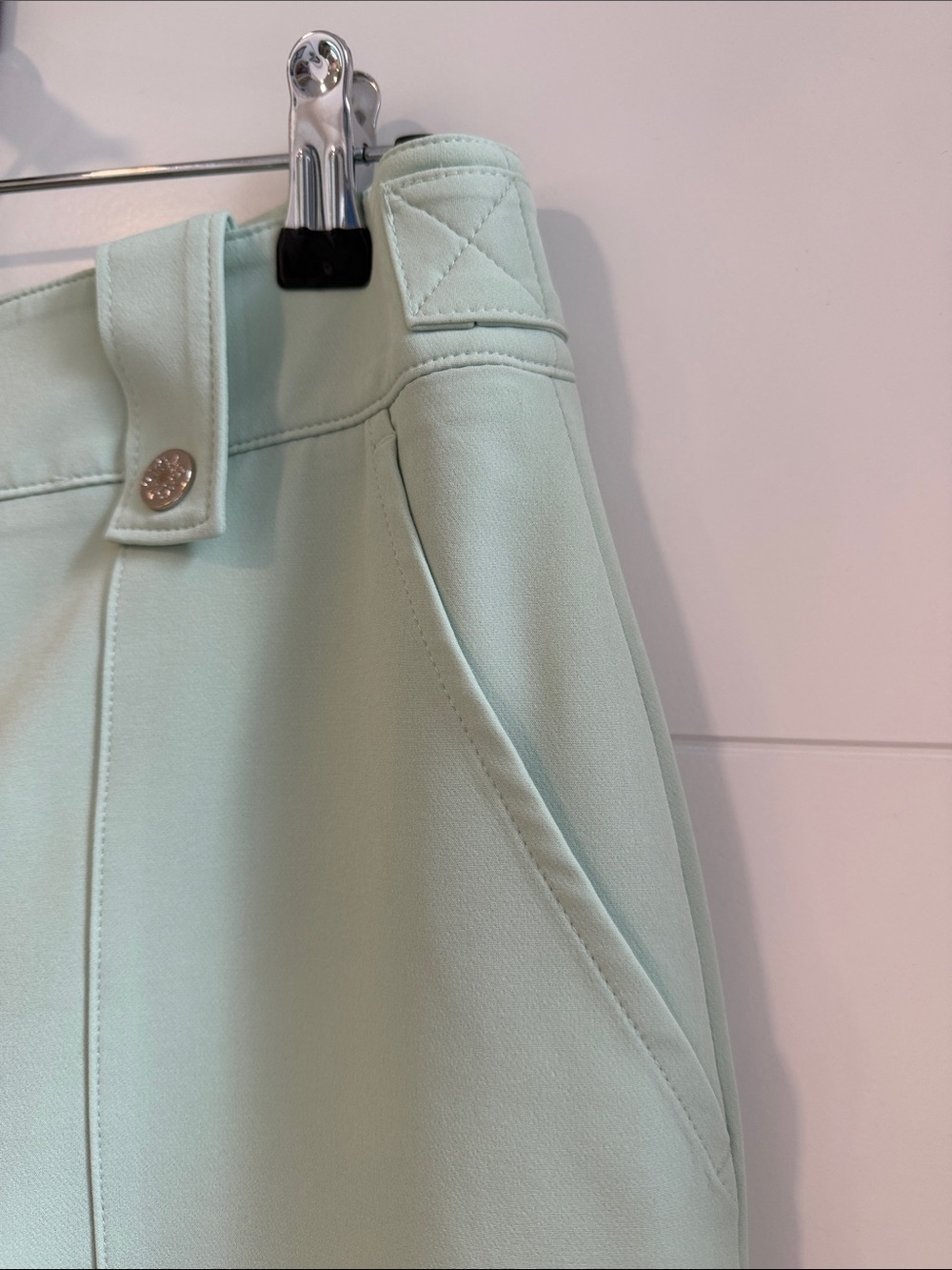 WHBM Wide-Leg Cargo Dress Pants in Soft Mint - Picture 3 of 7